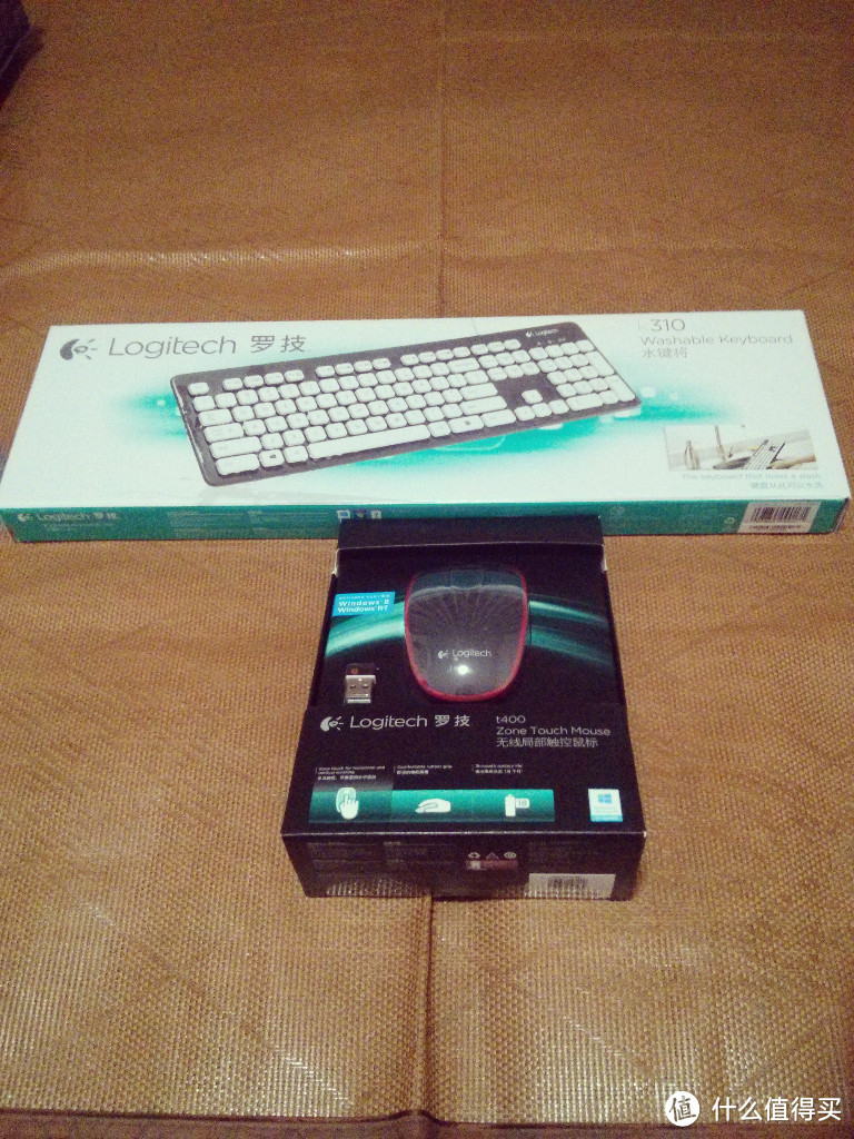 生日礼物：Logitech 罗技 K310 有线水洗键盘 & T400 无线局部触控鼠标