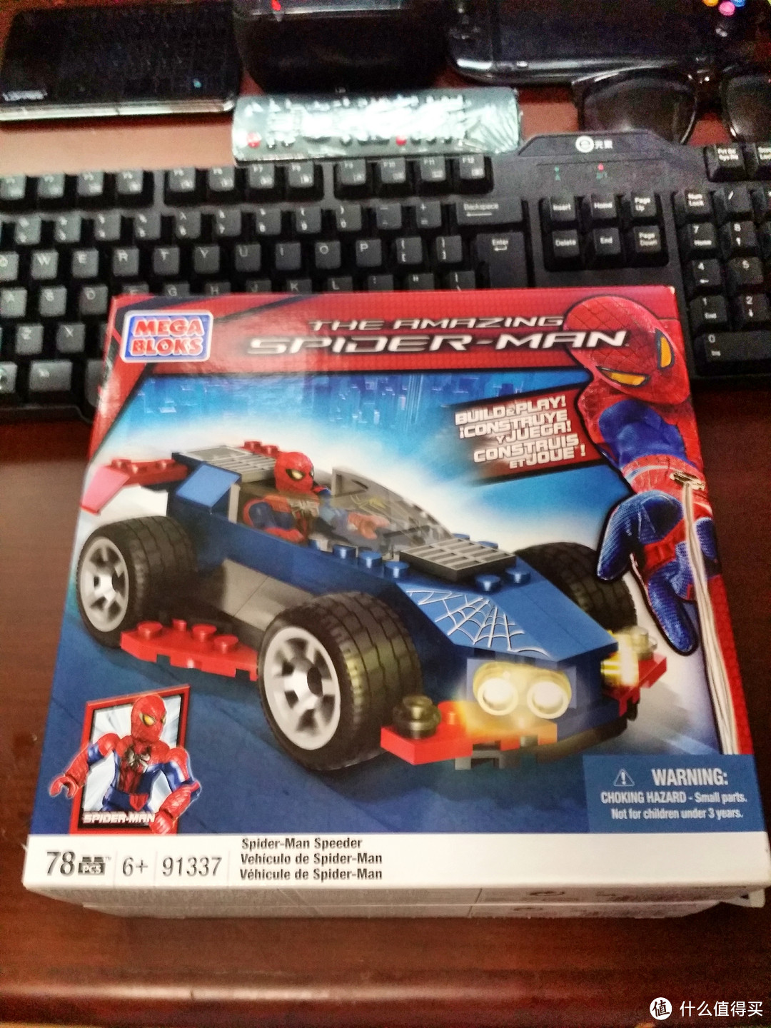 乐高追随者入手 MEGA BLOKS 美高 积木拼插玩具 Spidey Racer 蜘蛛侠变速车 91337 556337