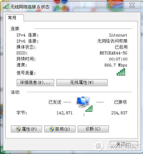 NETGEAR 网件 R7000 AC1900 无线路由器 & Intel 7260HMW AC 866M 蓝牙4.0无线网卡，信号测试