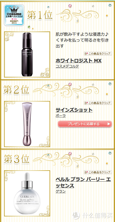 一起来讨论：日本 COSME 美容大赏榜单出炉 看日本MM在用什么护肤品