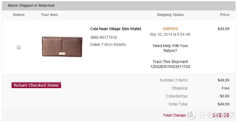 Cole Haan Village Slim Wallet 女士真皮长款钱包