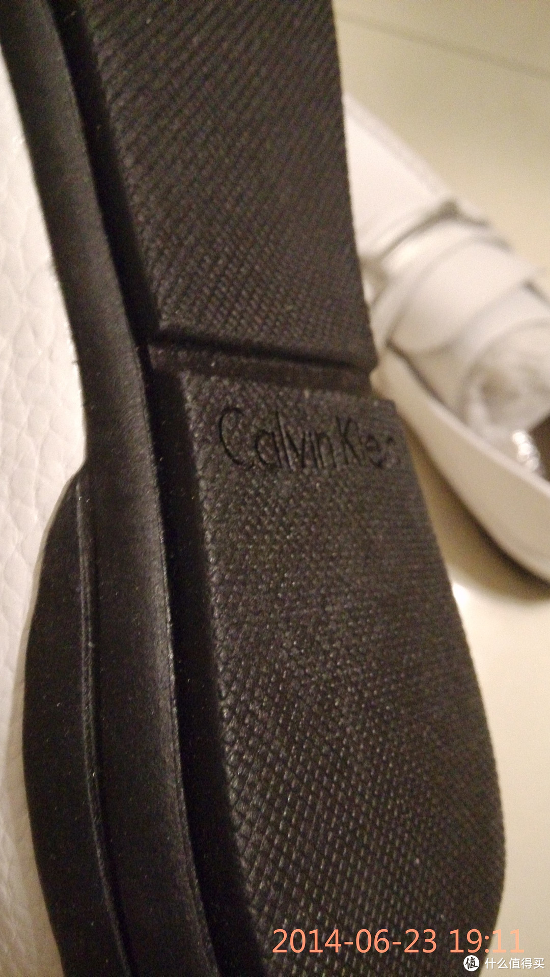 Calvin Klein CK Fredrick White 男款粒面皮船鞋