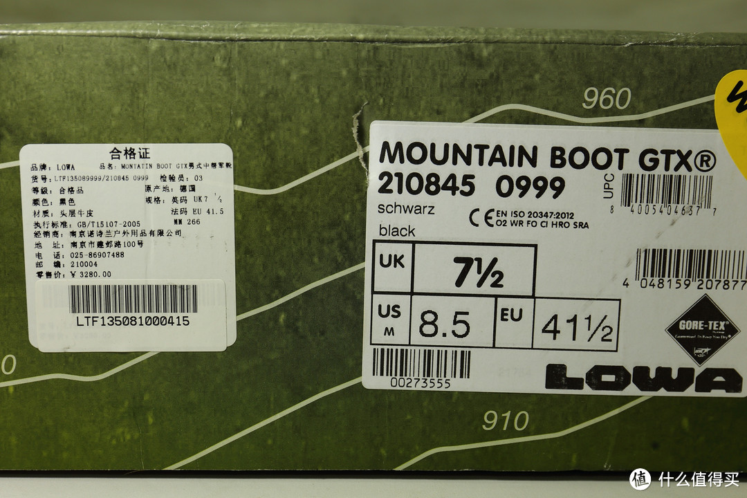 LOWA MOUNTAIN BOOT GTX 防水透气中帮男靴