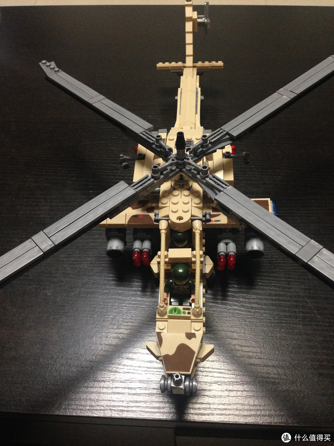 国产类乐高拼插玩具开智no84020阿帕奇直升机