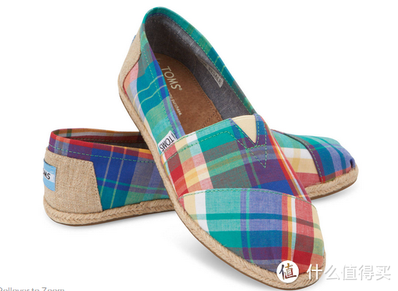 二胎麻麻新宠鞋：TOMS Multi Madras 经典款女士平底布鞋