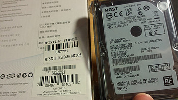 “位”尽其用：K580s加装 HGST 日立1T 7200 机械硬盘 & 建兴 Msata 64G SSG固态硬盘