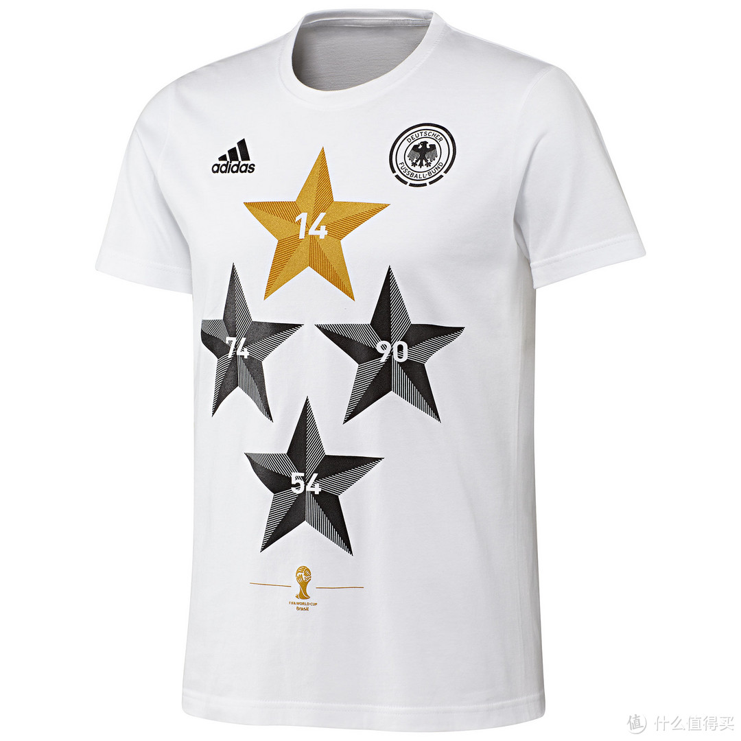 告别三星 adidas 阿迪达斯 推出世界杯冠军德国队四星球衣和纪念T恤