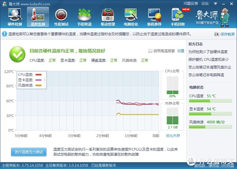 开机后只开chrome的运行温度监控