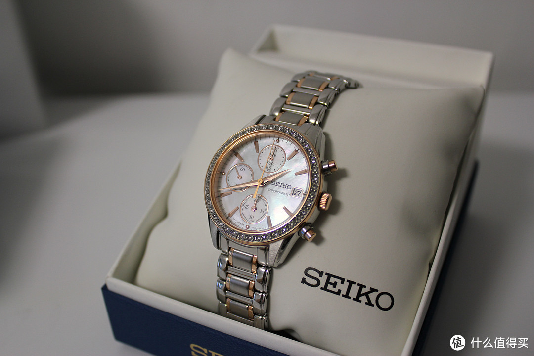 SEIKO 精工 SNDY18 女士玫瑰金镶水晶腕表