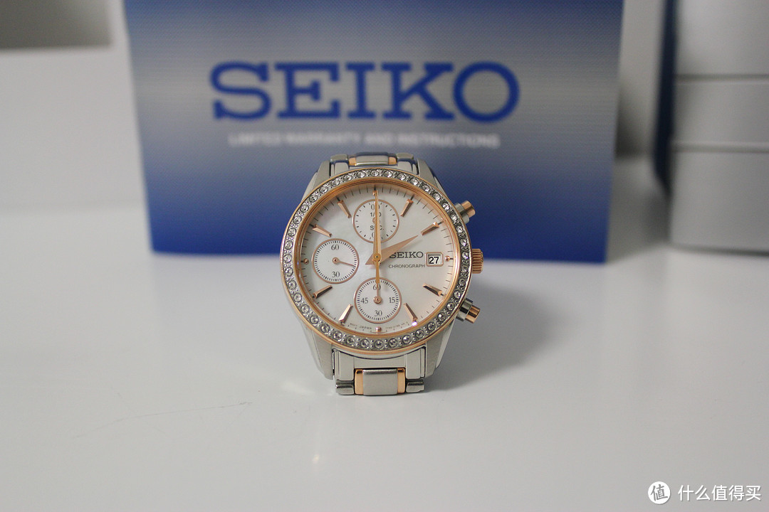 SEIKO 精工 SNDY18 女士玫瑰金镶水晶腕表