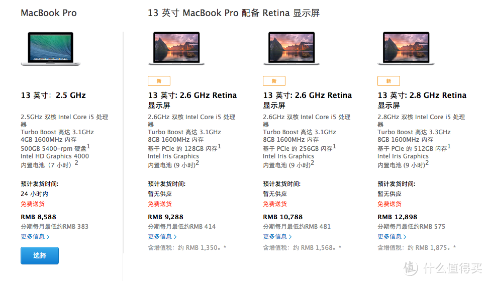 苹果 小幅升级 13寸和15寸Retina版MacBook Pro 加量不加价