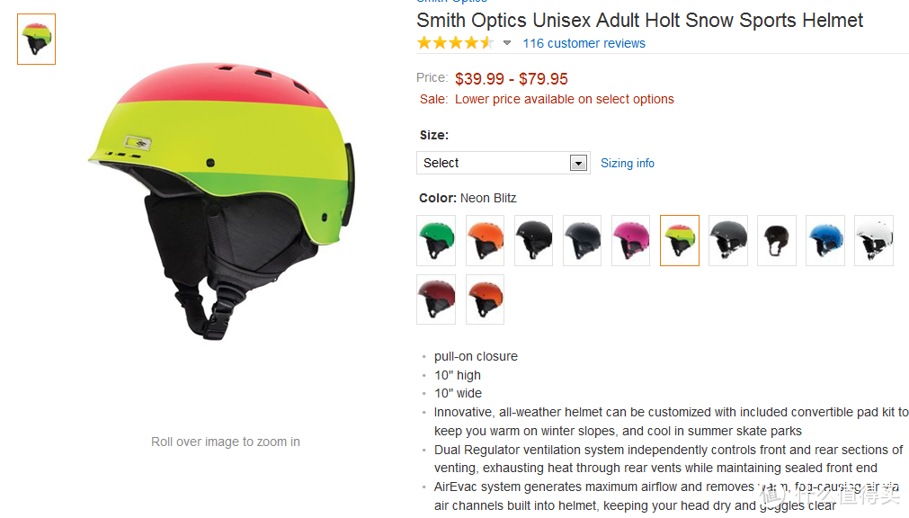 骚气滑雪头盔Smith Optics Unisex Adult Holt Snow Sports Helmet 海淘记