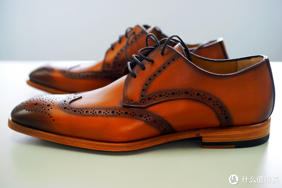 漂洋过海：意大利产 antonio maurizi cap toe 男款手工雕花系带皮鞋