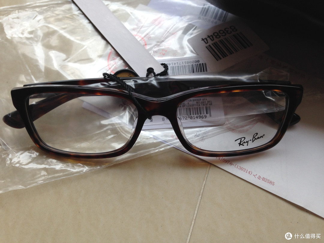 Ray-Ban 雷朋 黑色板材光学眼镜架 5296D 2000 55MM,正太出镜