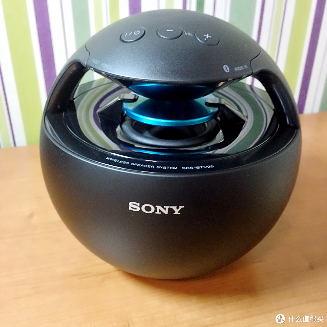 让音乐360°的精灵球：SONY 索尼 SRS-BTV25 便携蓝牙音箱