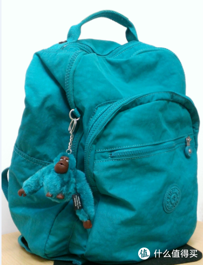 毛绒绒的小猴子：kipling 凯普林 SEOUL BACKPACK WITH LAPTOP PROTECTION 青色双肩包 BP3020