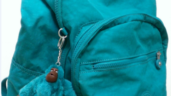 毛绒绒的小猴子：kipling 凯普林 SEOUL BACKPACK WITH LAPTOP PROTECTION 青色双肩包 BP3020
