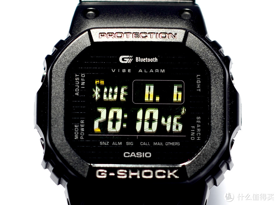 续航两年的“智能GSHOCK”：CASIO 卡西欧 蓝牙G-SHOCK系列 GB5600B-1BJF 运动腕表