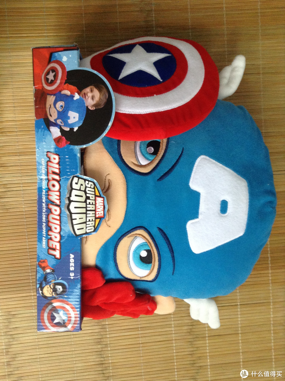 大孩子的英雄梦：Super Hero Squad Captain America Puppet Pillow 美国队长 玩偶抱枕