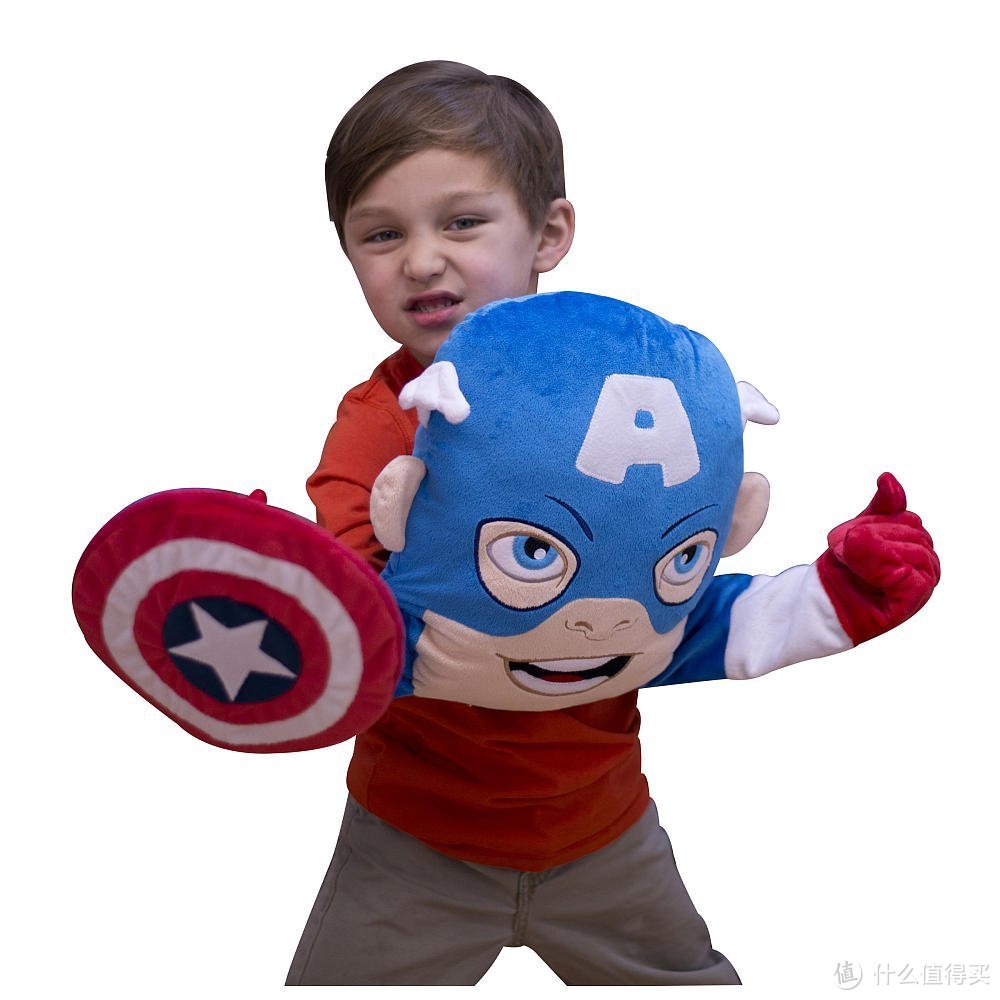 大孩子的英雄梦：Super Hero Squad Captain America Puppet Pillow 美国队长 玩偶抱枕