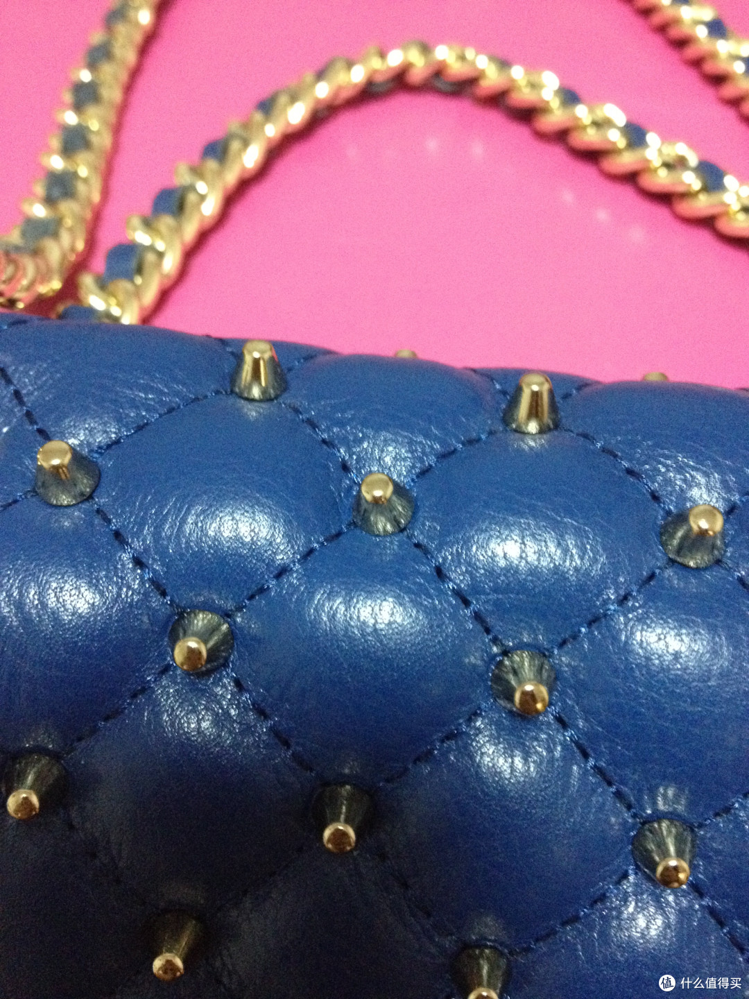 【真人秀】烧包网海淘 Rebecca Minkoff 瑞贝卡·明可弗 绗缝迷你单肩包 局部铆钉款
