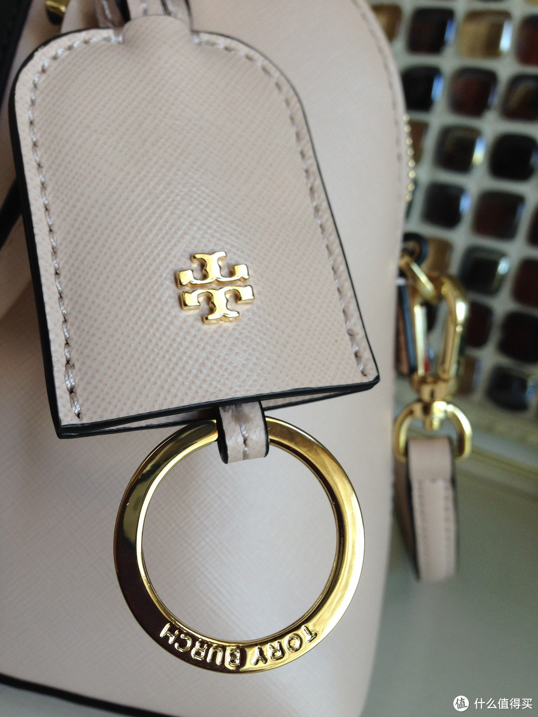 TORY BURCH 官网购入 robinson STRIPED MINI DOME SATCHEL 贝壳包