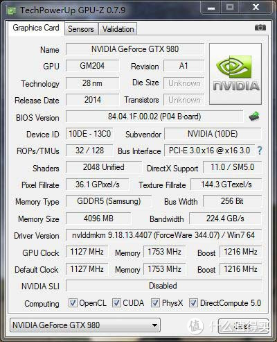 NVIDIA 英伟达 GTX 980 电脑显卡 多图细节照以及游戏跑分测试