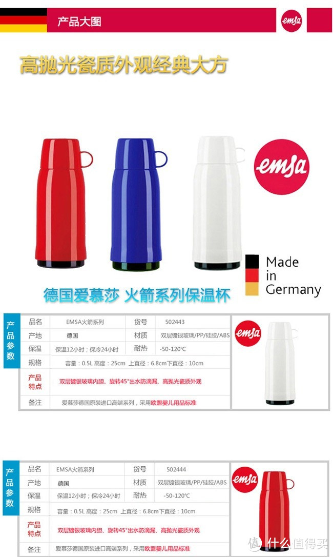 老树虽新枝，堪见又一春？——EMSA 爱慕莎 火箭系列保温杯 500ml（红色）