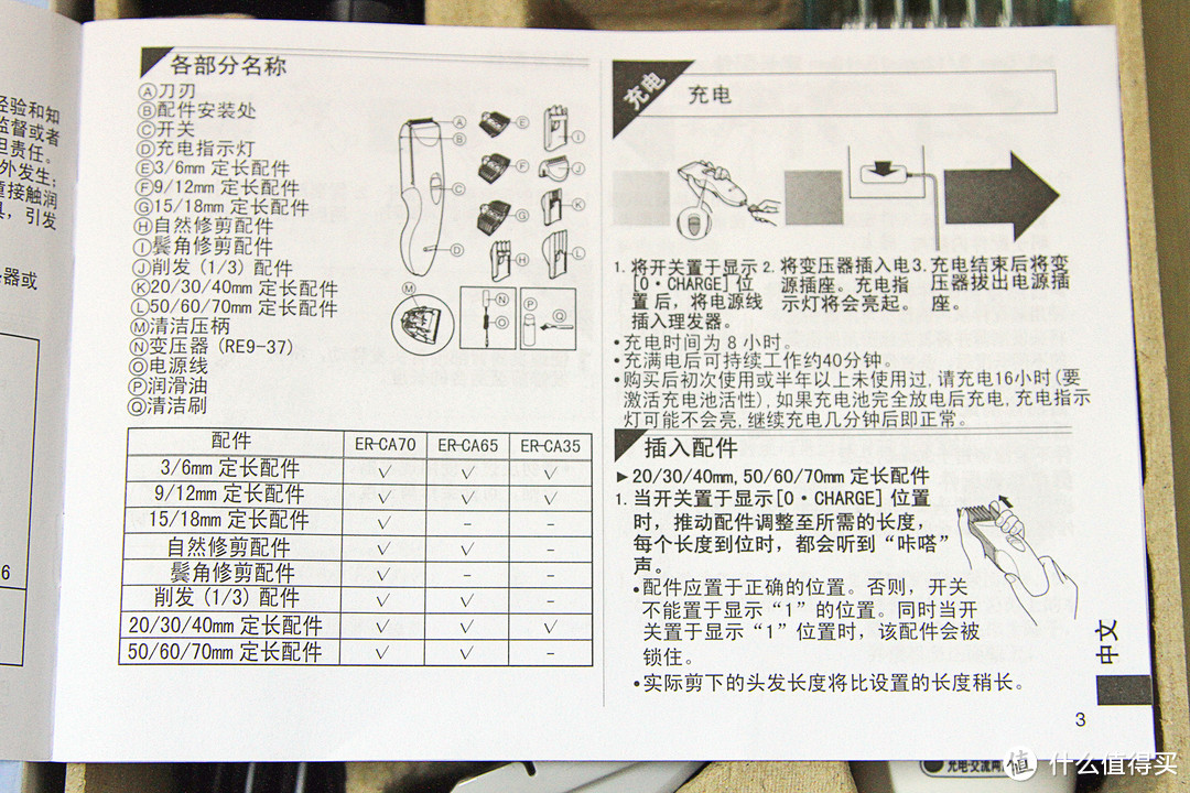 Panasonic 松下 ER-CA35-W 家庭理发器