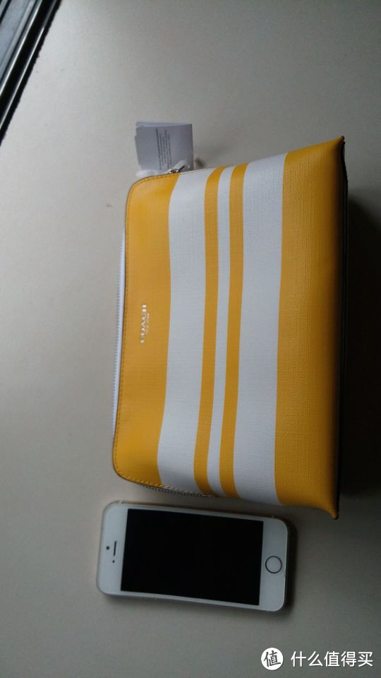 老公送礼物，永远只能说GOOD：COACH 蔻驰 Bleecker Striped Coated Canvas Cosmetic 零钱包