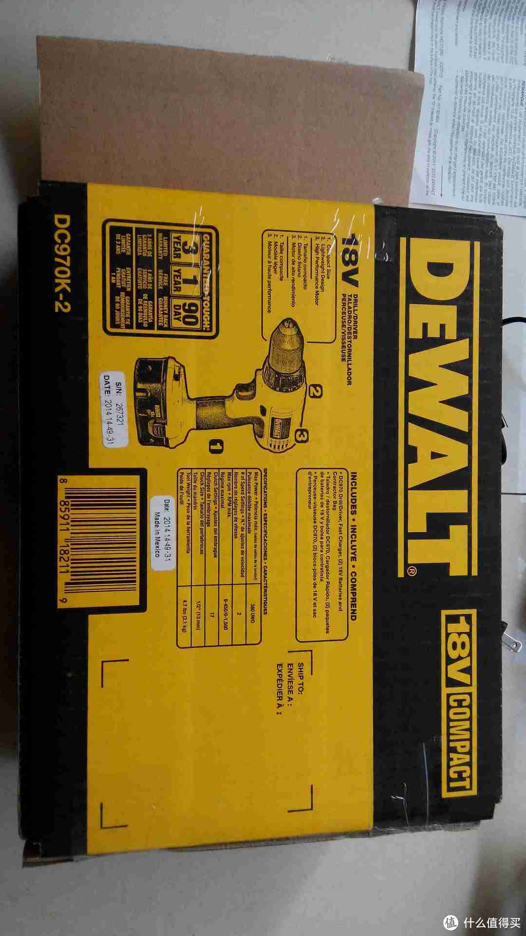 DEWALT 得伟 DC970K-2 电钻套装