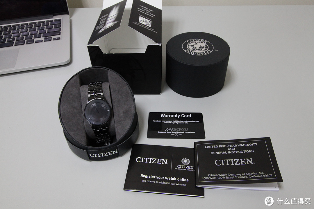 黑 · 轻 · 薄：CITIZEN 西铁城 AR3015-53E 光动能腕表