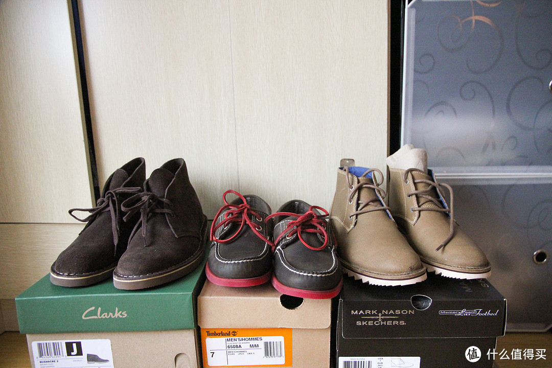 男票的第一次，美亚海淘经历：Timberland 添柏岚 Classic 2 Eye 船鞋 & Clarks Bushacre 2 沙漠靴 & Mark Nason Skechers 沙漠靴