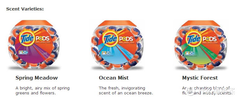 Tide 汰渍 Pods Detergent Ocean Mist 77 Count 三色洗衣球