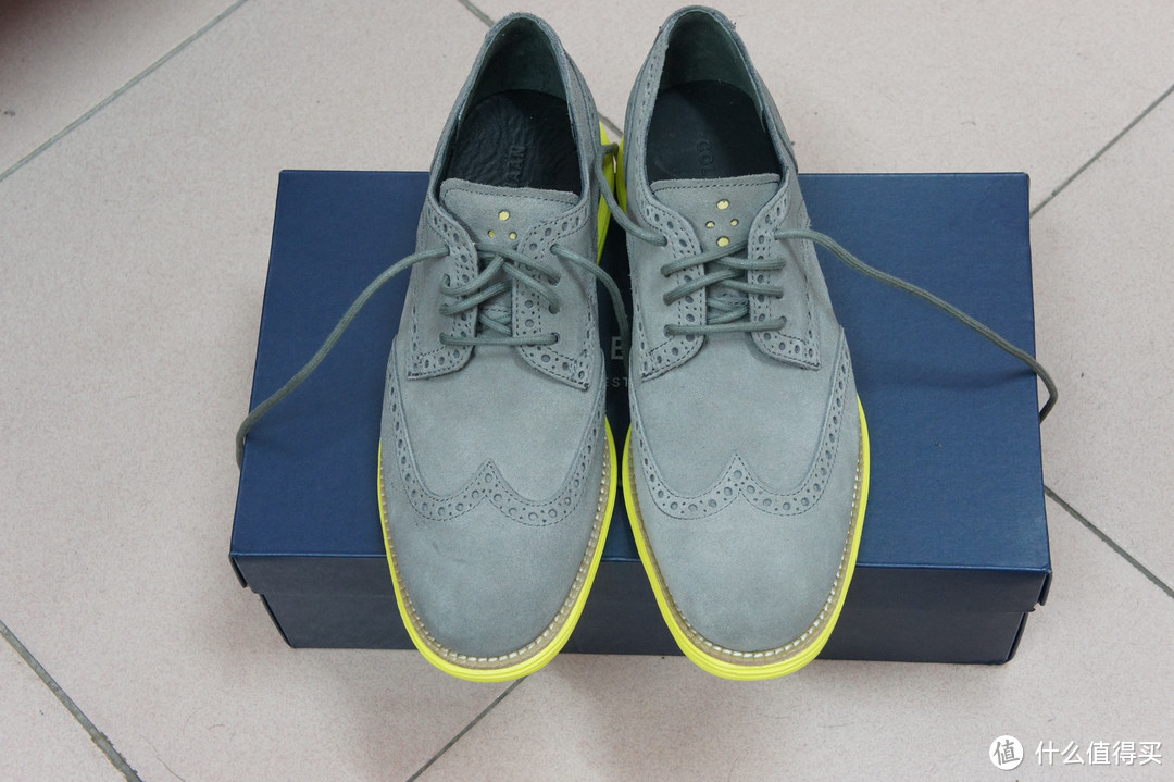 可汗复古雕花男鞋 Cole Haan 可汗 Men's Lunargrand Wing Tip Oxford 牛津鞋