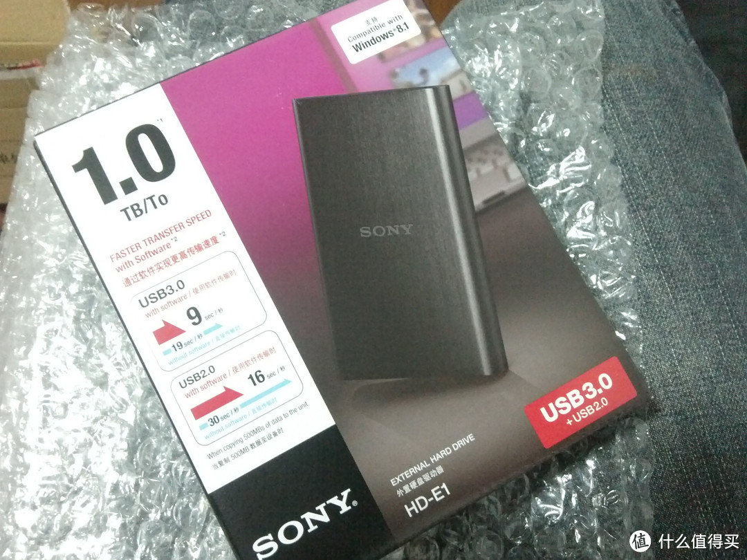 外观党大爱：SONY 索尼 1TB USB3.0移动硬盘
