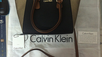 美亚直邮首单：Calvin Klein On My Corner Saffiano 女款真皮斜挎包