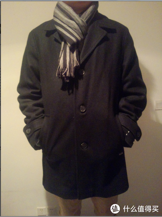 苦逼的尺码：Calvin Klein Car Coat with Scarf 男款外套