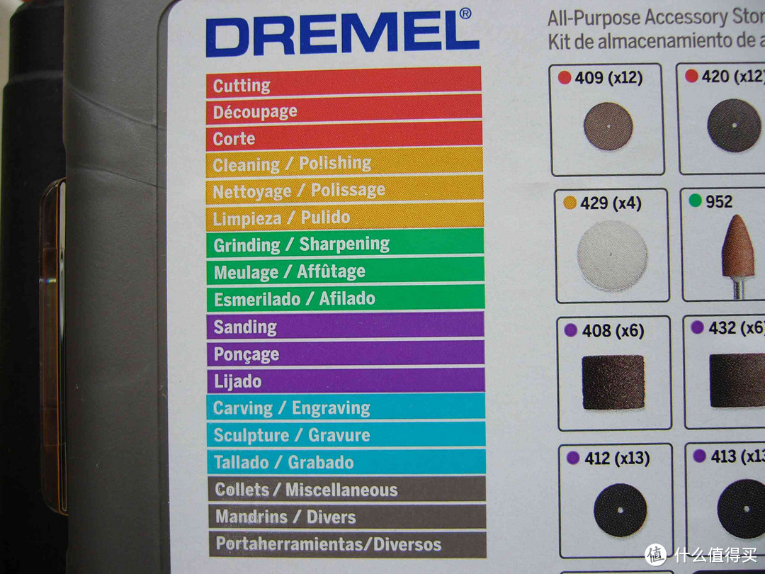琢美 Dremel 709-02 110-Piece All-Purpose Rotary Accessory Kit（切割、喷砂、抛光、研磨、清洗附件）