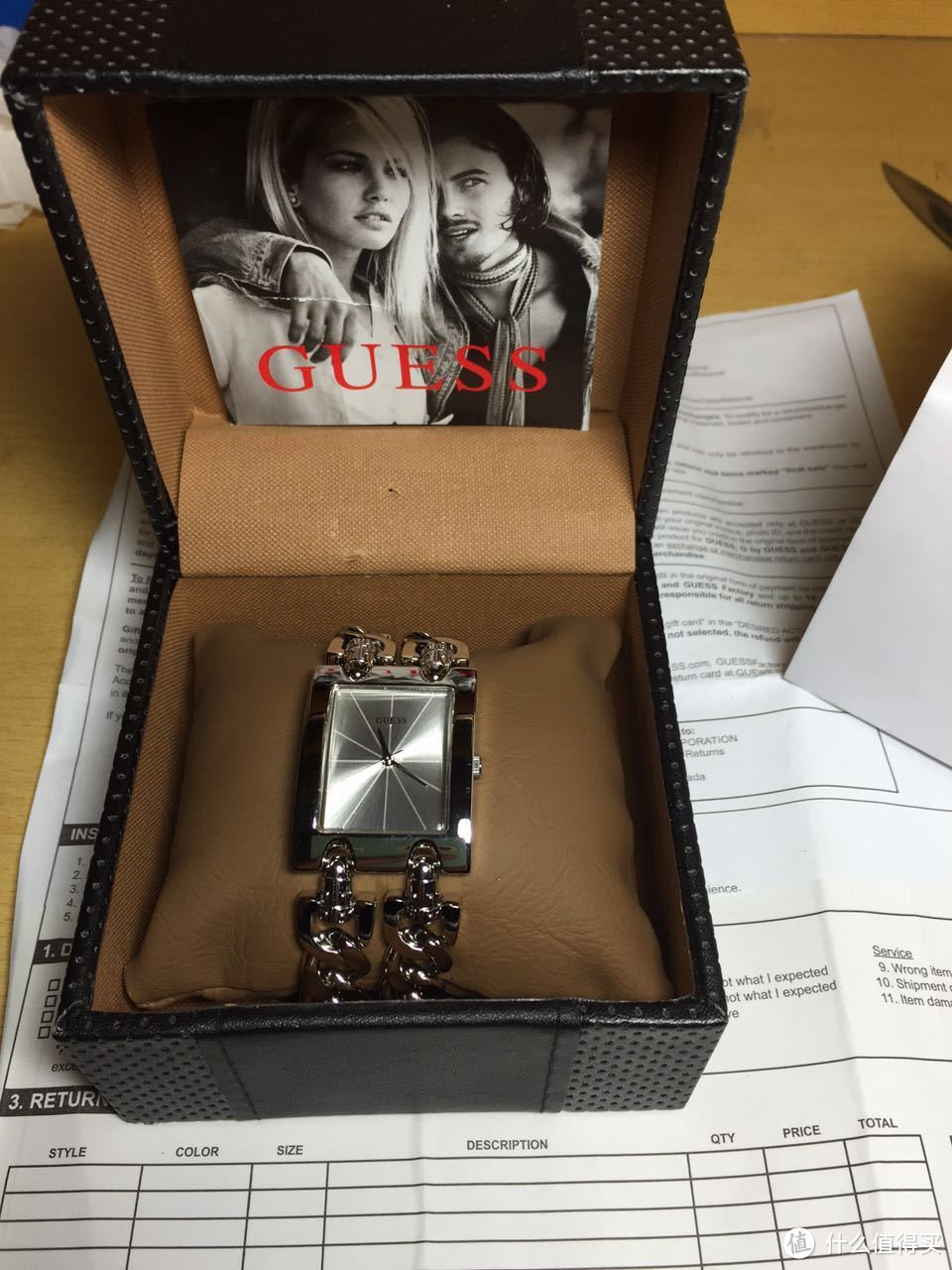 GUESS G75916L Brilliance on Links Silver-Tone 方形时装手链表