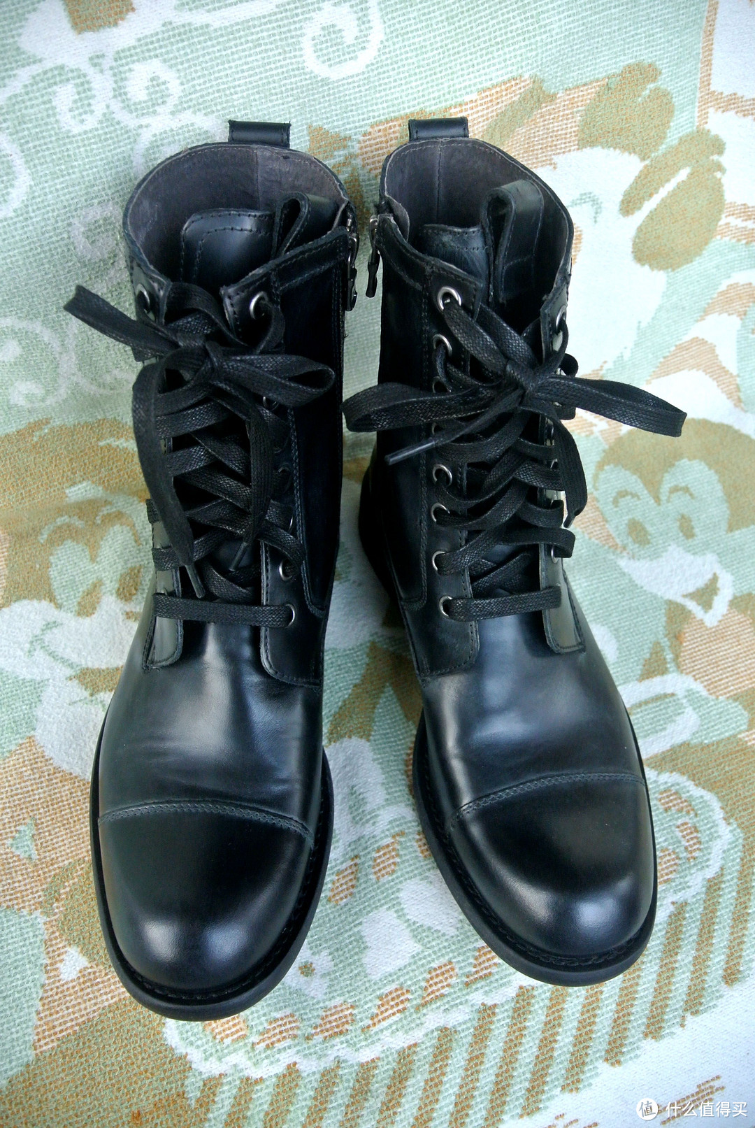 John Varvatos Star Strum Combat Zip Boot 黑色高帮男靴