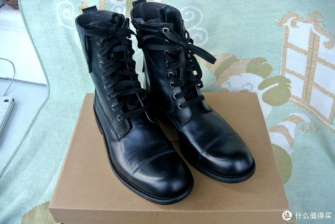 John Varvatos Star Strum Combat Zip Boot 黑色高帮男靴