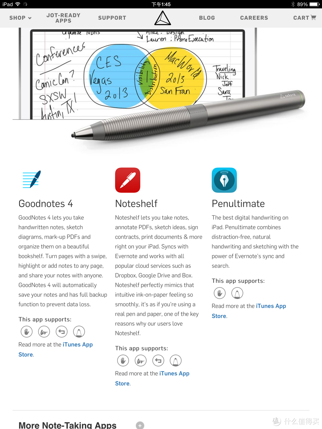 Adonit  Jot Script Evernote Edition iPad/iPhone专用蓝牙手写笔