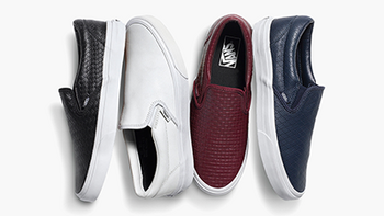 各种皮各种纹：VANS 范斯 2015春夏新款 Classic Slip-on Metallic / Leather 系列上市