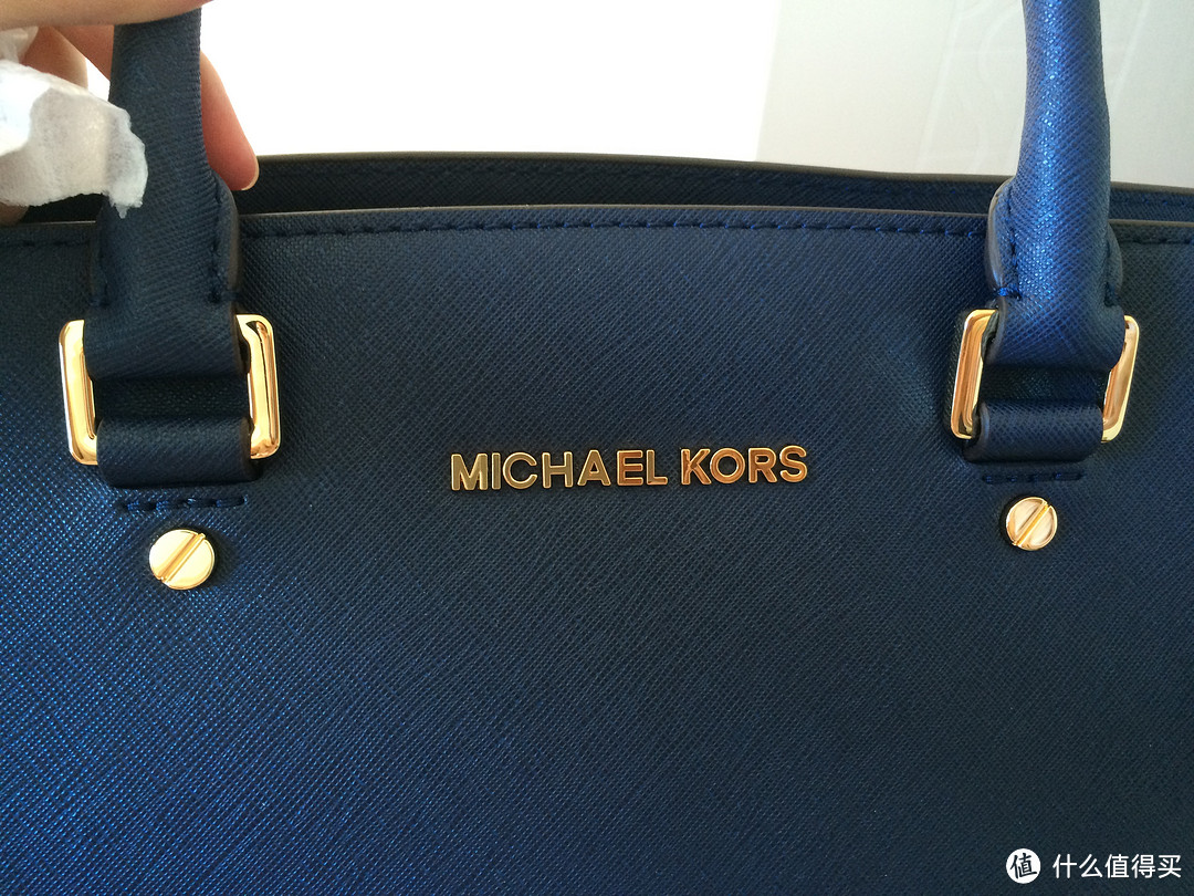 一抹海军蓝，美亚处女淘：MICHAEL Michael Kors Selma Large Trapeze Satchel 女款单肩包