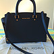 一抹海军蓝，美亚处女淘：MICHAEL Michael Kors Selma Large Trapeze Satchel 女款单肩包