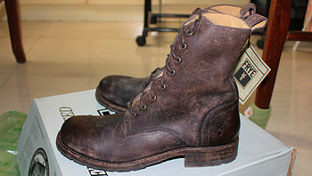 Frye 弗莱 Rogan Tall Lace Up Dark Brown Stone Antiqued 男靴