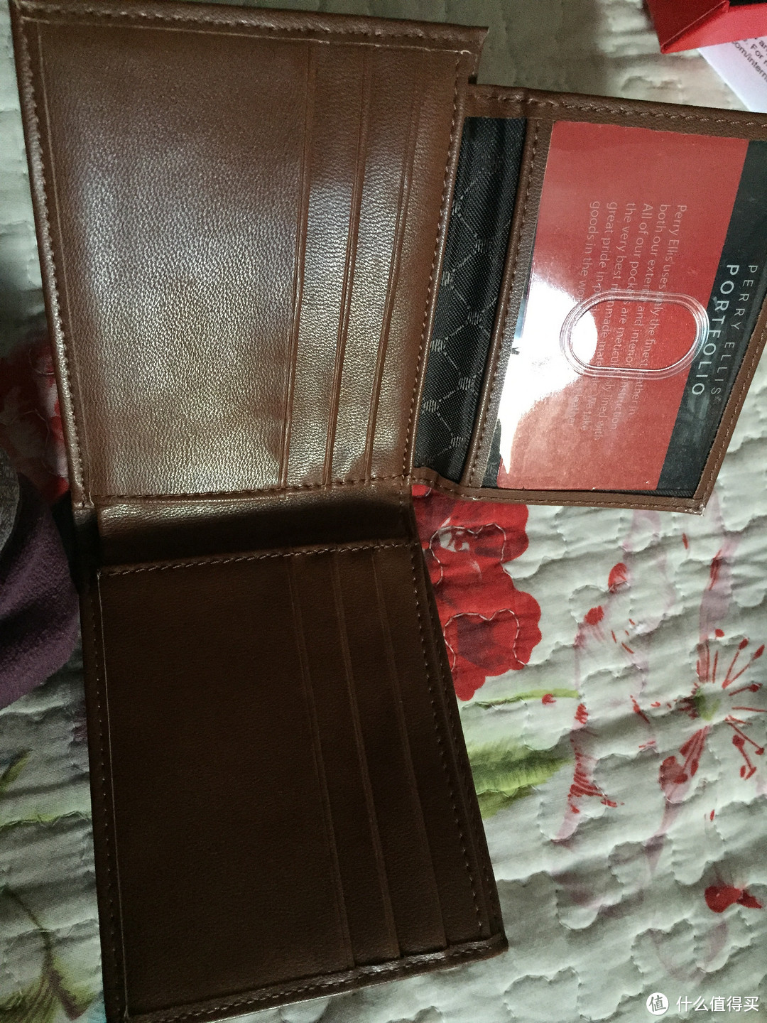 Perry Ellis Saffiano Leather Black Wallet 男款真皮钱包 礼盒