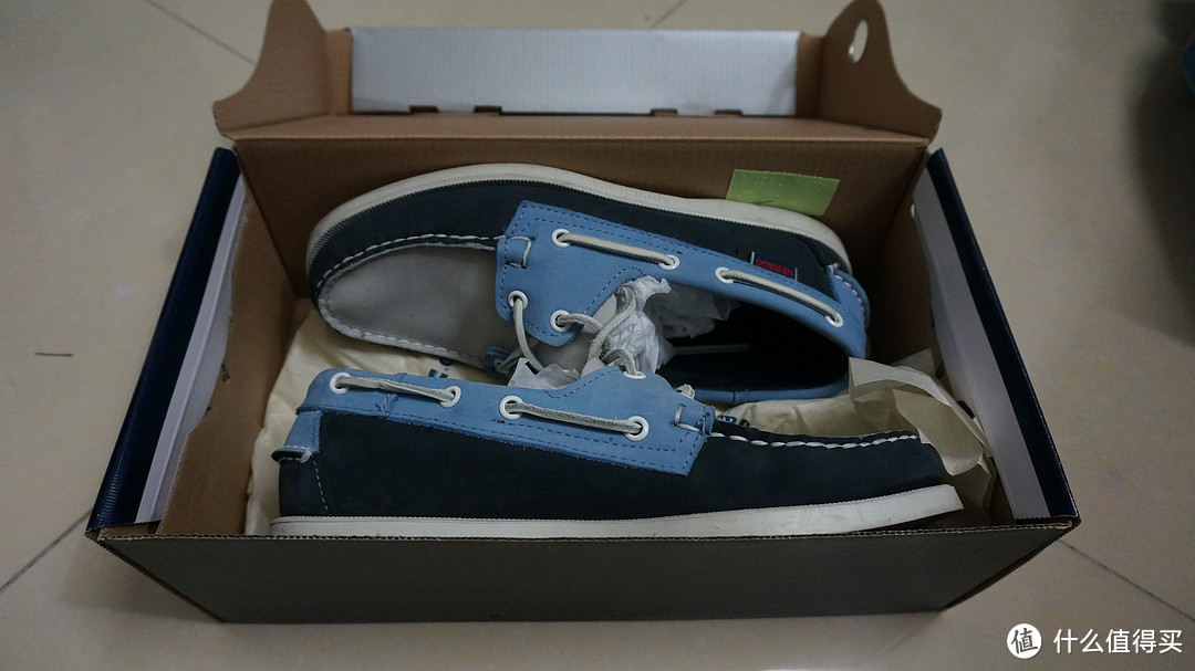 夏日清新蓝：Sebago Spinnaker 男款休闲船鞋