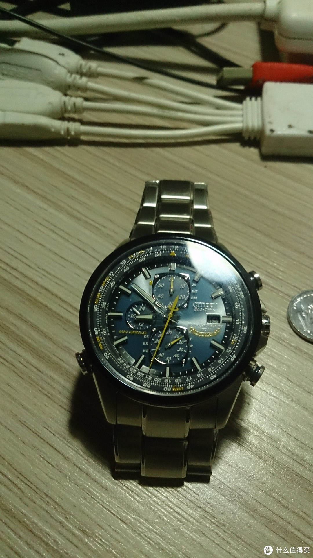 CITIZEN AT8020-54L blue angels光动能电波表